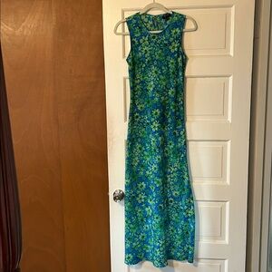 My Michelle Teal and Lime Floral Maxi Dress